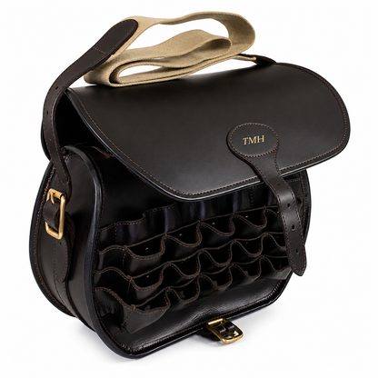 Personalised Leather Loaders Cartridge Bag With Shoulder Strap
