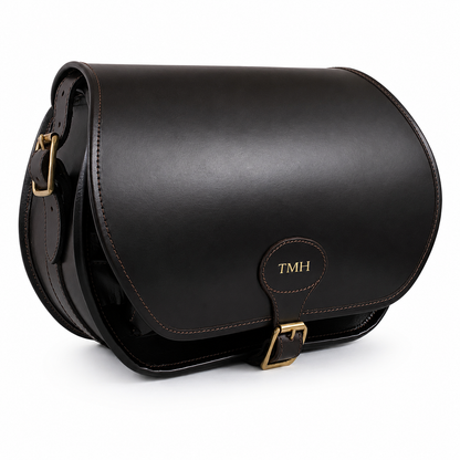 Personalised Leather Loaders Cartridge Bag With Shoulder Strap