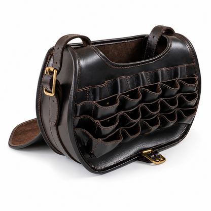 Personalised Leather Loaders Cartridge Bag With Shoulder Strap