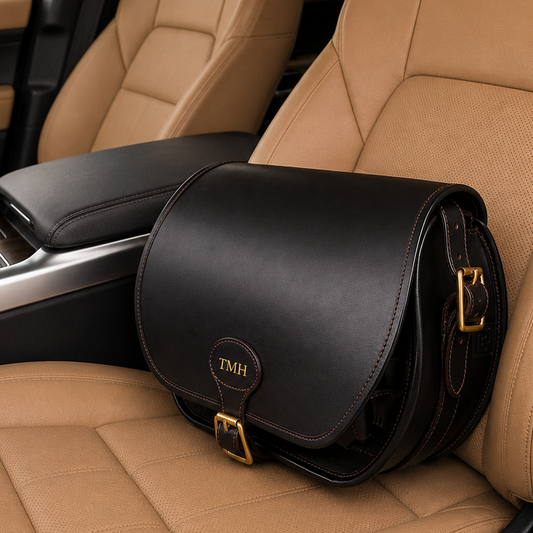 Personalised Leather Loaders Cartridge Bag With Shoulder Strap