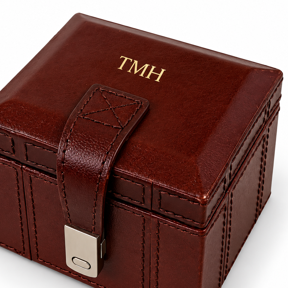 Personalised Leather Single Watch Box