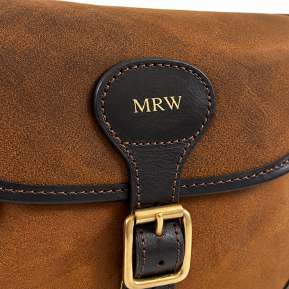 Personalised Leather Saddle Bag In Oily Brown