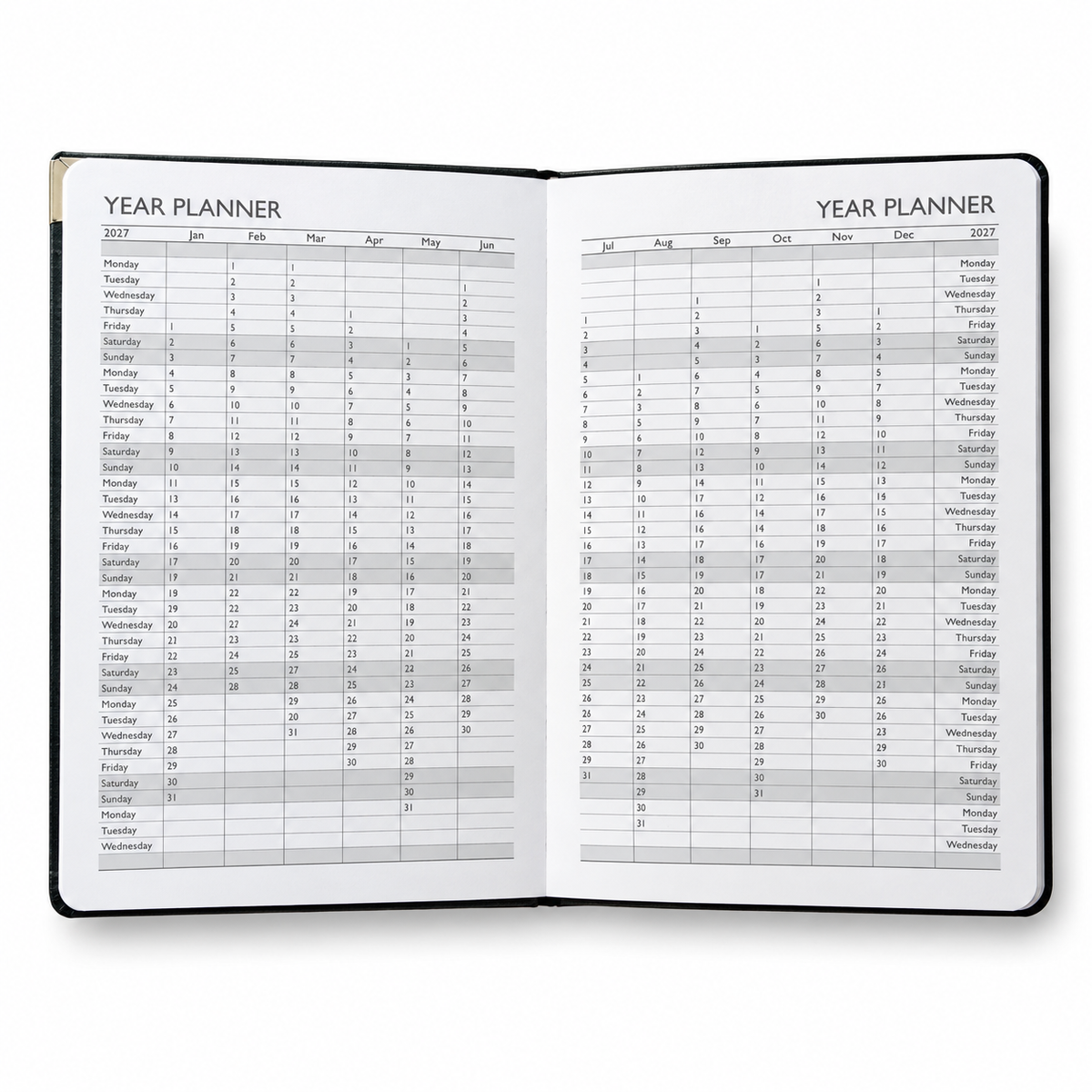 Personalised 2027 Diary Planner, Week-to-View