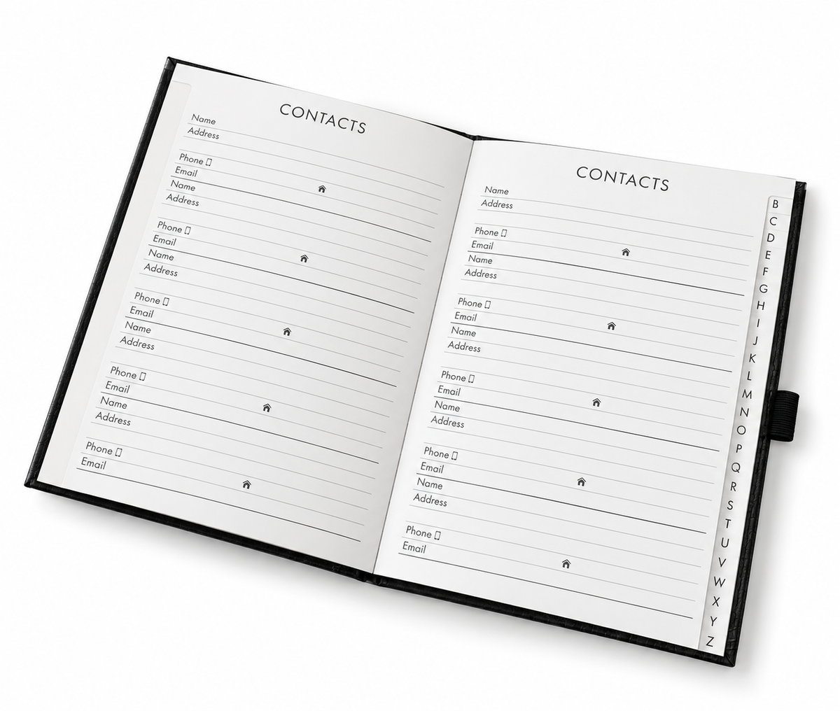 Personalised A5 Address Book with Pheasant & Gold Initials