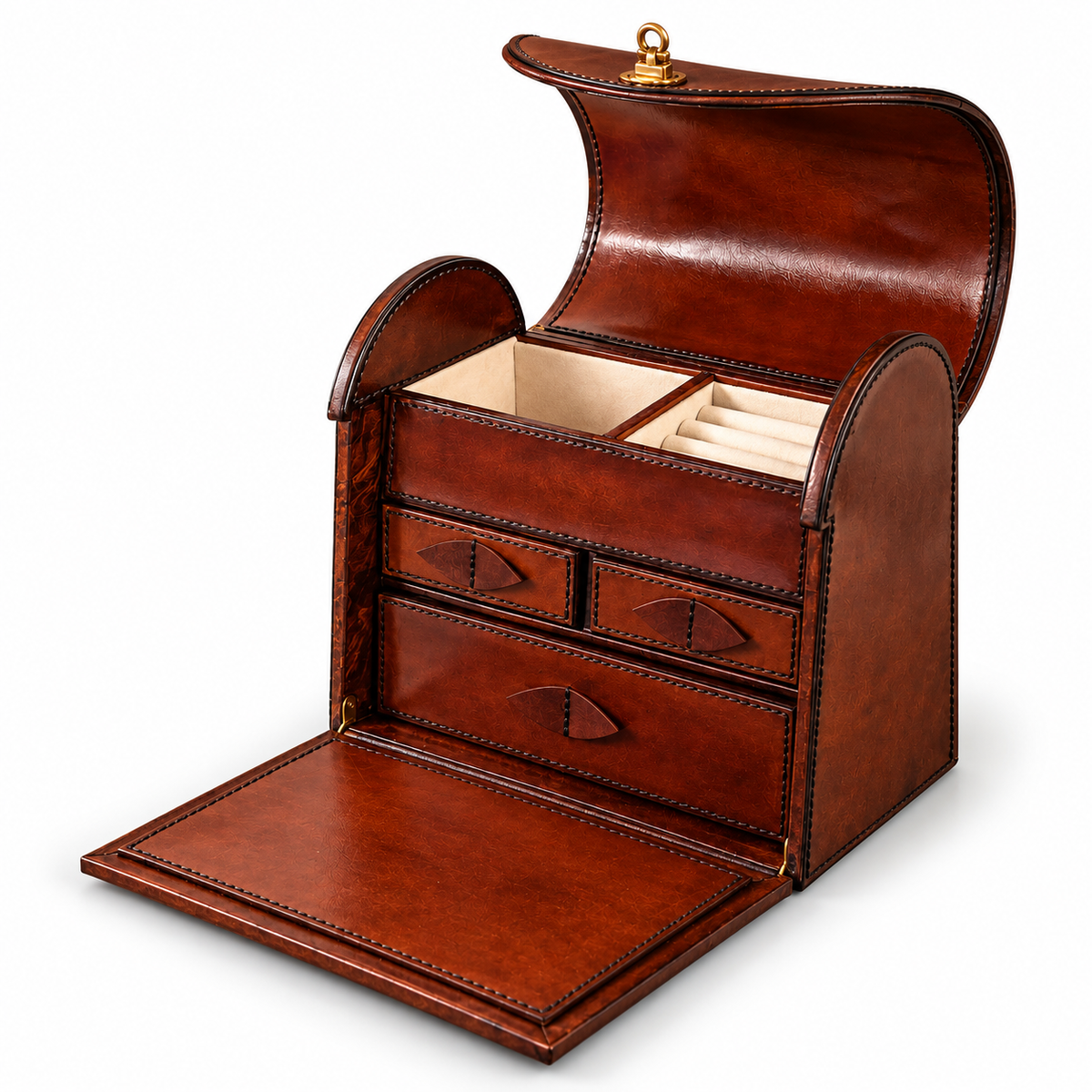 Handbag Luxury Distressed Leather Jewellery Storage Box