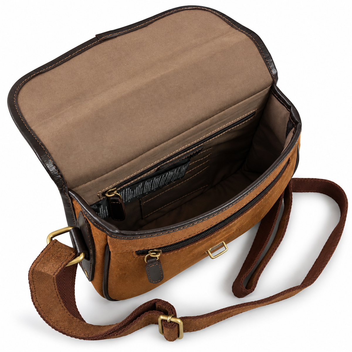 Personalised Leather Saddle Bag In Oily Brown