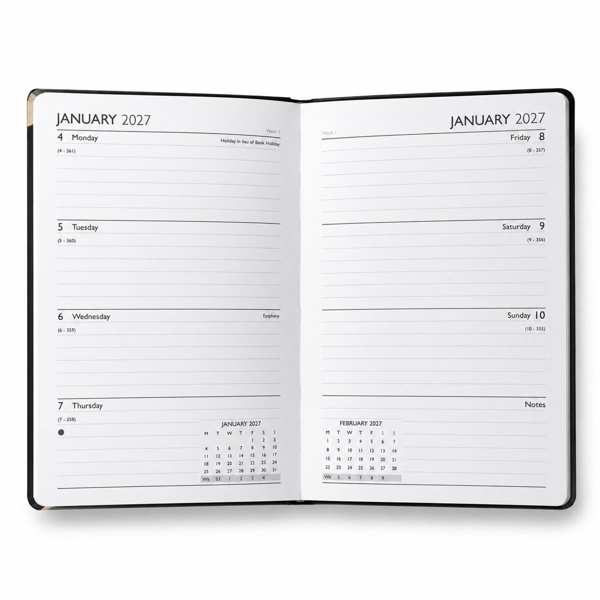 Personalised 2027 Diary Planner, Week-to-View