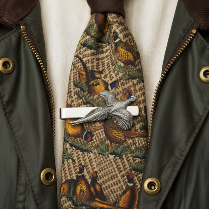 Pheasant Tie Clip Pewter