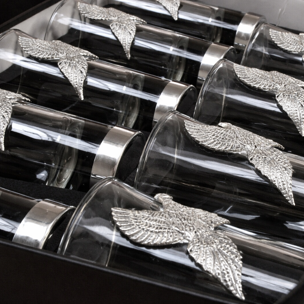 Close up of pheasants lay in gift box