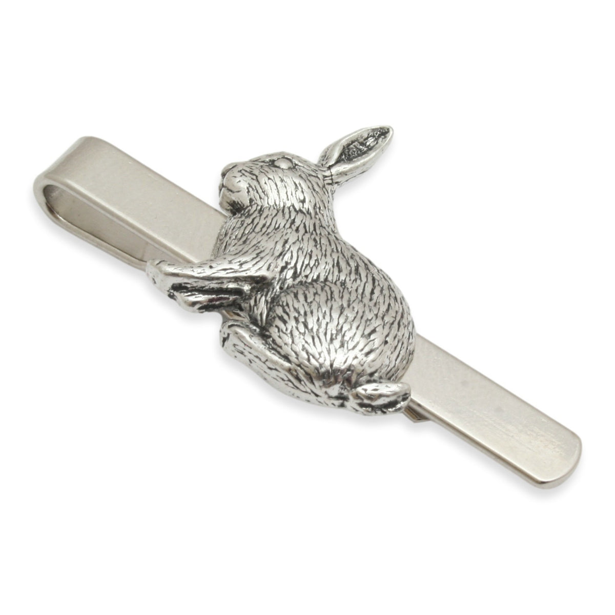 Running Rabbit Tie Bar Rabbit Tie Bar English Pewter & Stainless Steel Rabbit Shooting ...