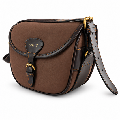 Personalised Canvas Cartridge Bag & Shotgun Gun Slip Brown