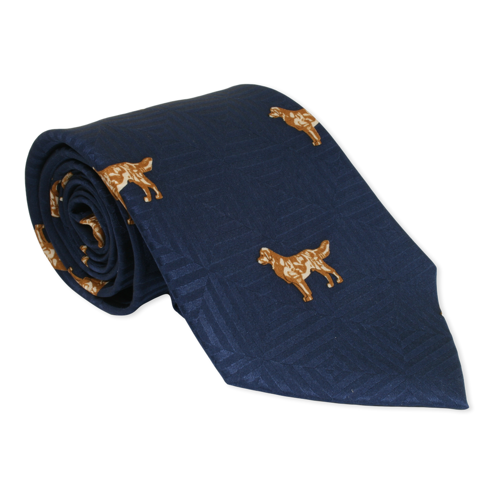 Golden Retriever Tie Navy Blue