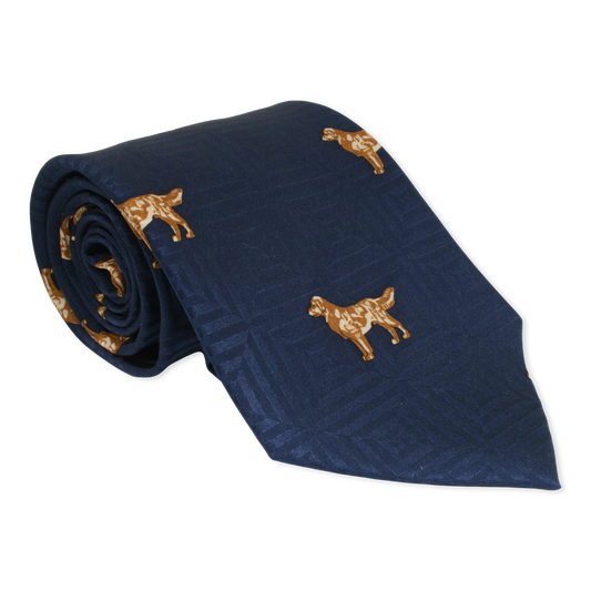 Golden Retriever Tie Navy Blue