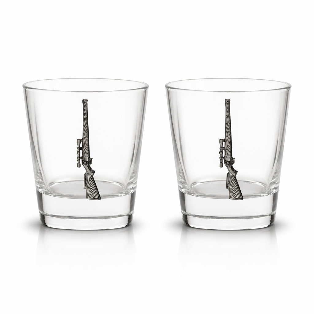 Hunting Pair Of Whiskey Glass Tumblers