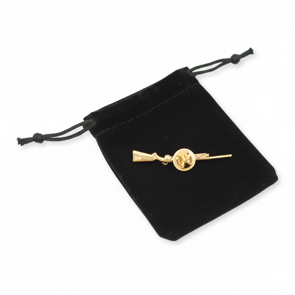 Back of Gold Shotgun Pin Badge
