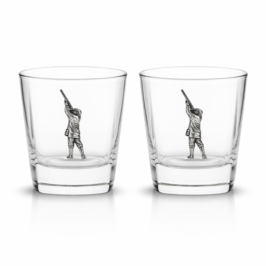 Game Shooting Design Whiskey Glass Tumblers Set