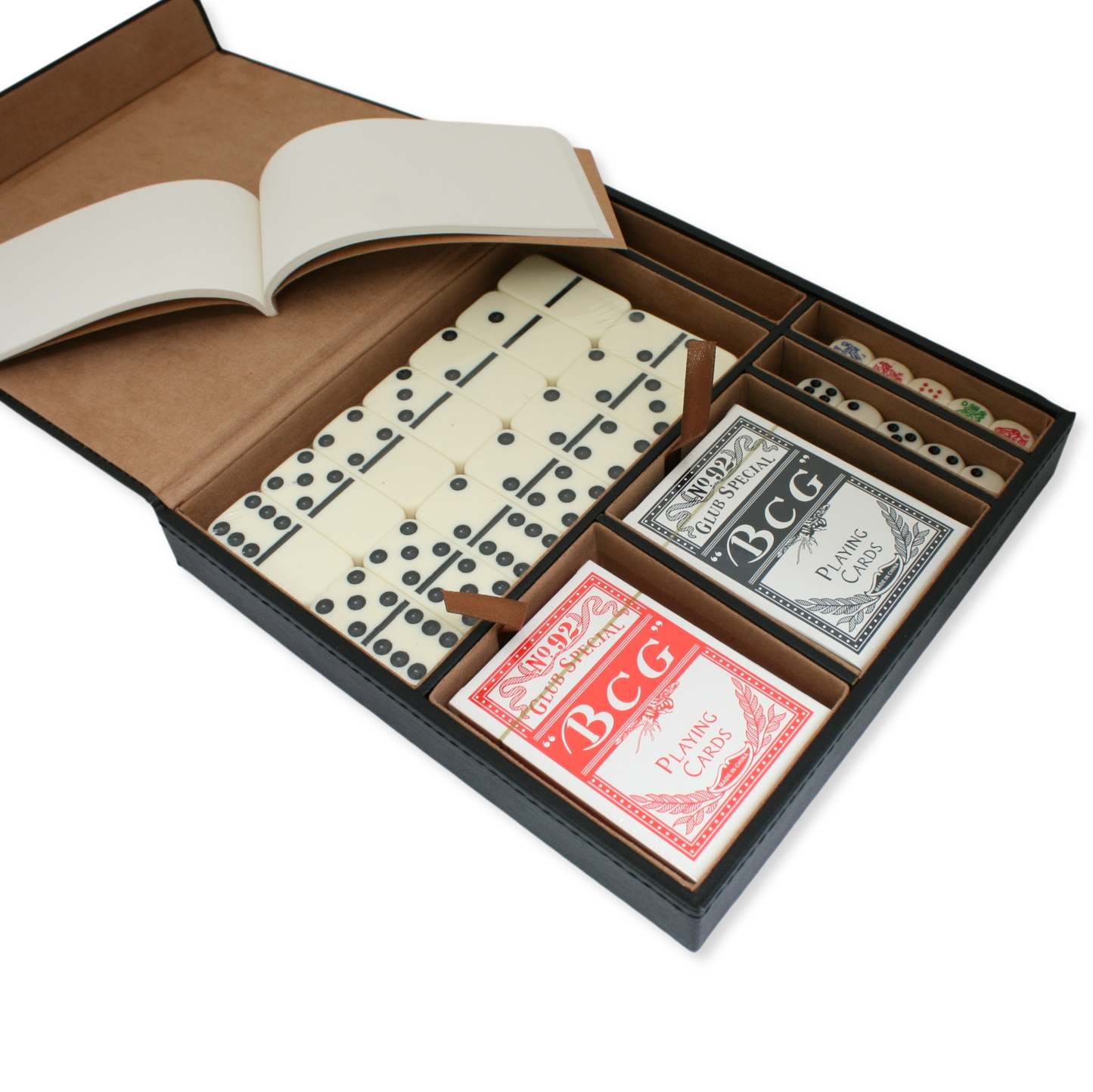 Embossed Dominoes, Cards & Game Dice Set