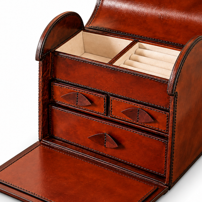 Handbag Luxury Distressed Leather Jewellery Storage Box