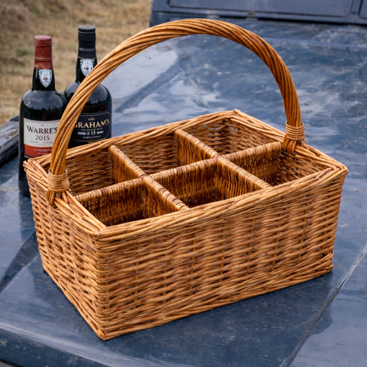 Personalised Wicker Wine Bottle Carrier Hamper Basket