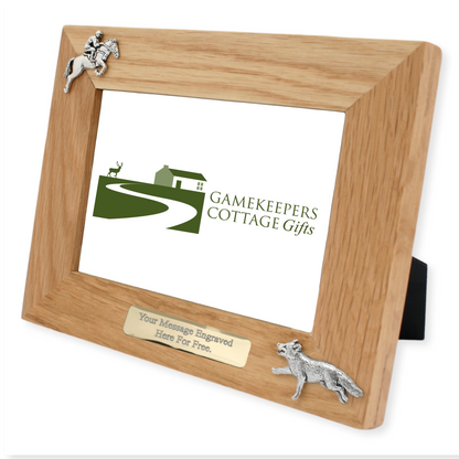 Fox Hunting Wooden Photo Frame With Engraving