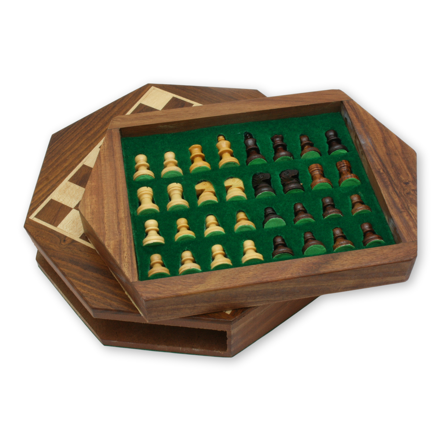 Pheasant Octagonal Wooden Chess Set