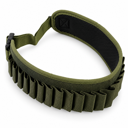 12 Gauge Canvas Cartridge Belt – Adjustable 28 Cartridge Shooting Belt