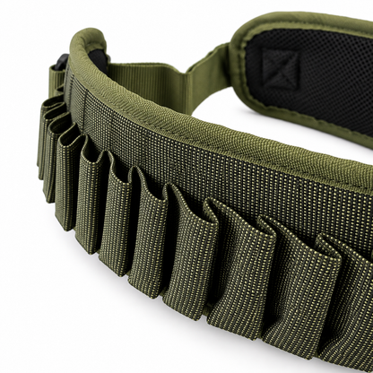 12 Gauge Canvas Cartridge Belt – Adjustable 28 Cartridge Shooting Belt
