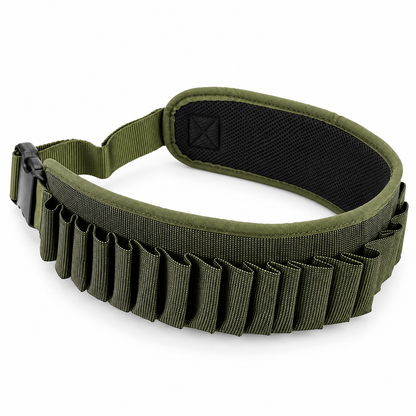 12 Gauge Canvas Cartridge Belt – Adjustable 28 Cartridge Shooting Belt