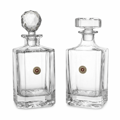 cartridge head decanters on a white background