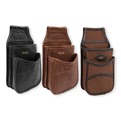Personalised Leather Cartridge Pouch Belt Attachable with Embossed Initials