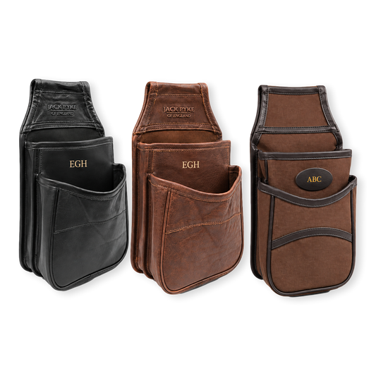Personalised Leather Cartridge Pouch Belt Attachable with Embossed Initials
