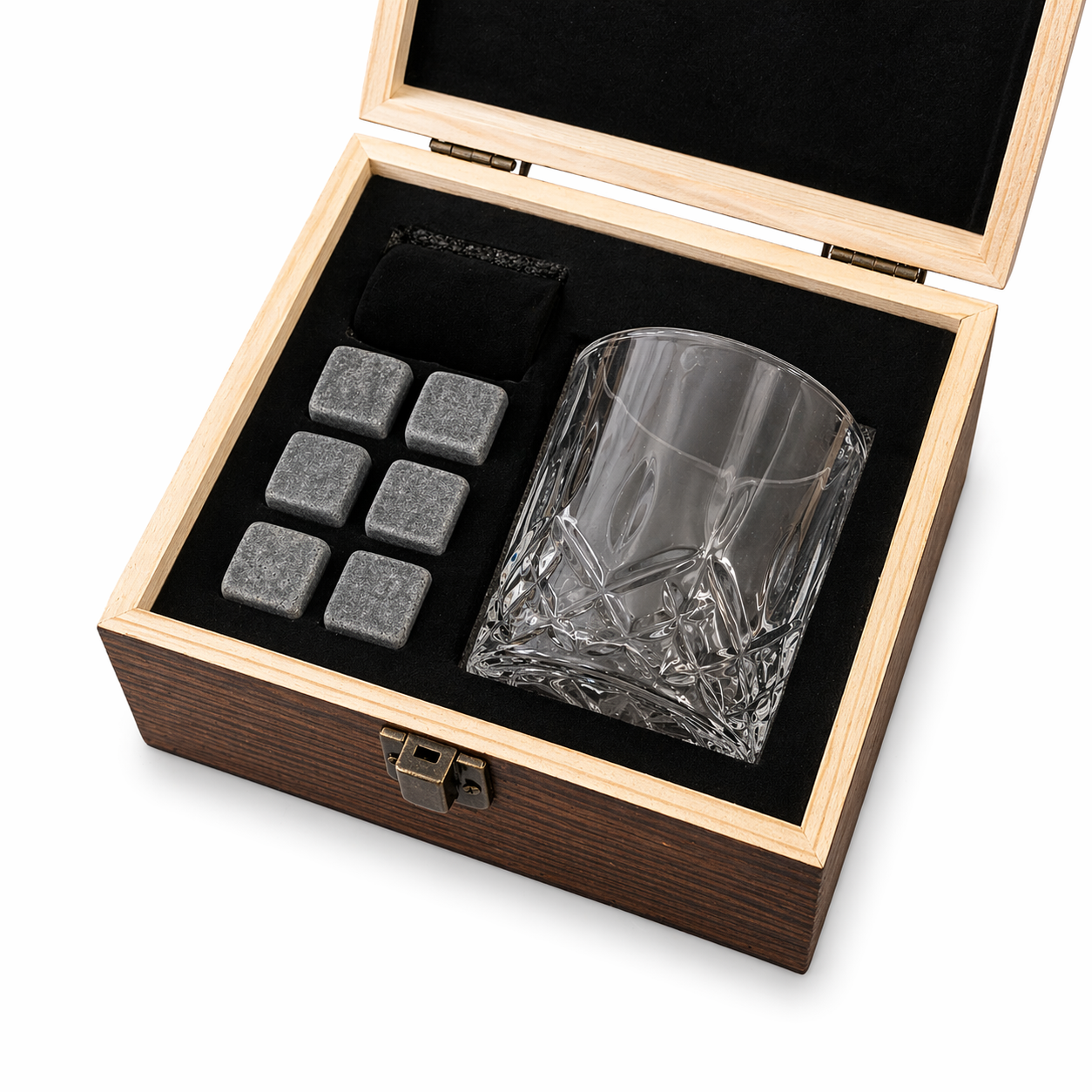 Shooting Scene Tumbler and Whiskey Stone Set In Wooden Gift Box