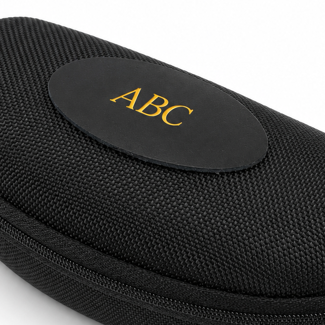 Embossed Initials Canvas Zip Glasses Case