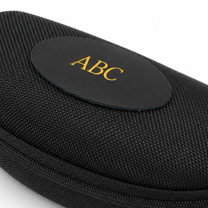 Embossed Initials Canvas Zip Glasses Case