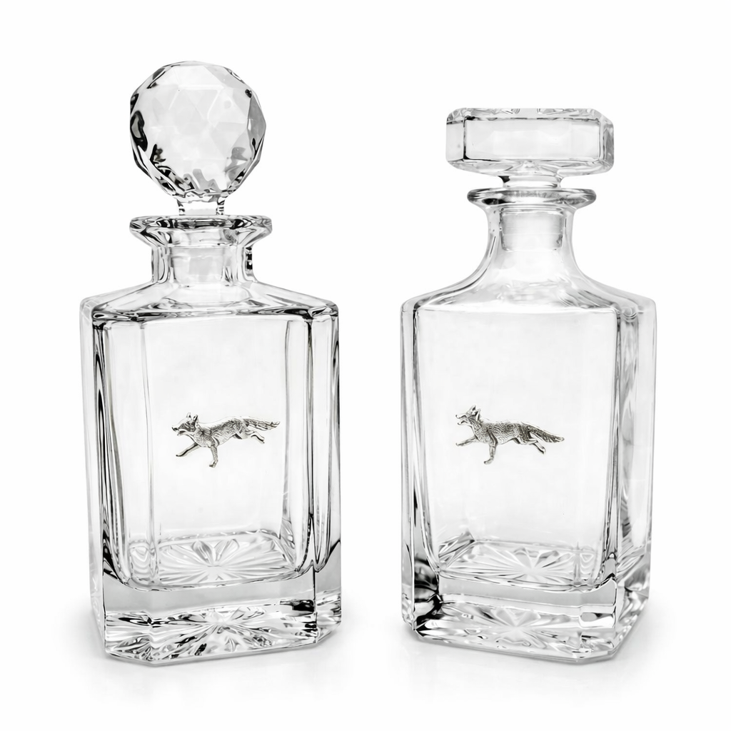 fox running decanters on a white background