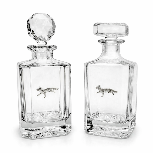 fox running decanters on a white background