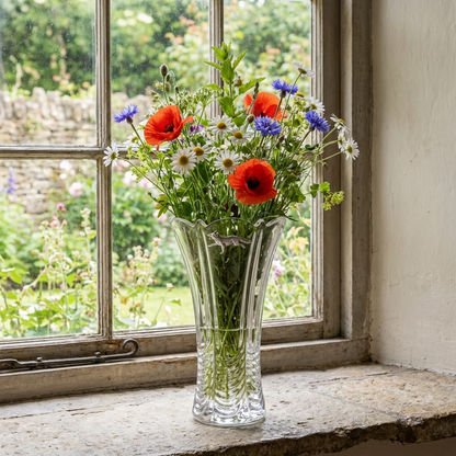 Fox Running Fluted Glass Vase