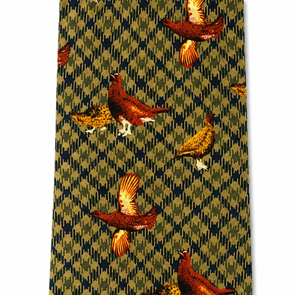 Silk Grouse Pattern Tweed Tie