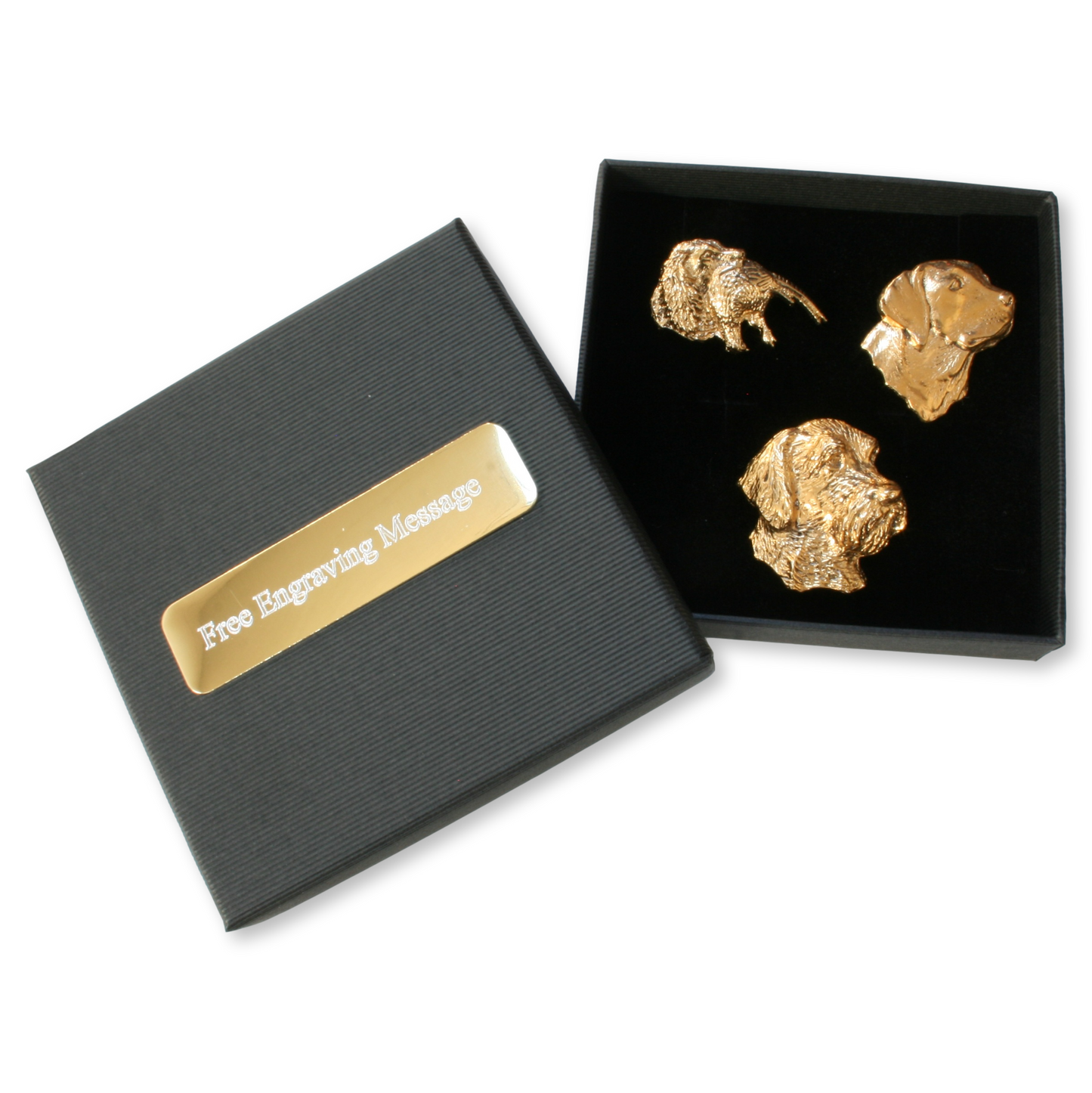 gun dog gold badges boxed