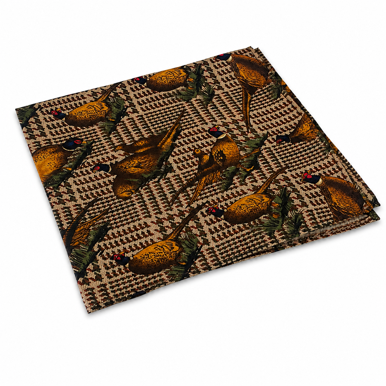 Pheasant On Tweed Handkerchiefs