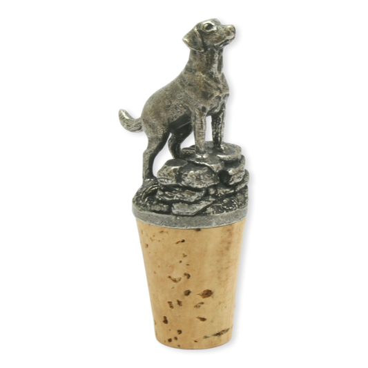 Labrador Gundog Hand Cast English Pewter Wine Stopper