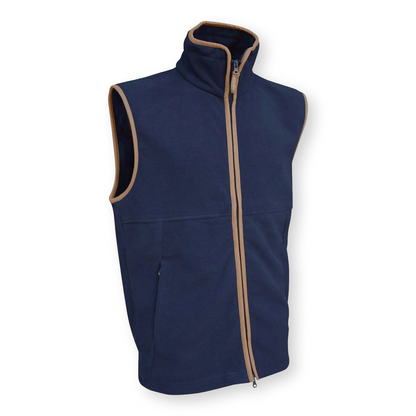 navy Jack Pyke gillet with a zipper on a white background