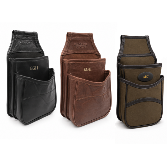 Personalised Leather Cartridge Pouch Belt Attachable with Embossed Initials