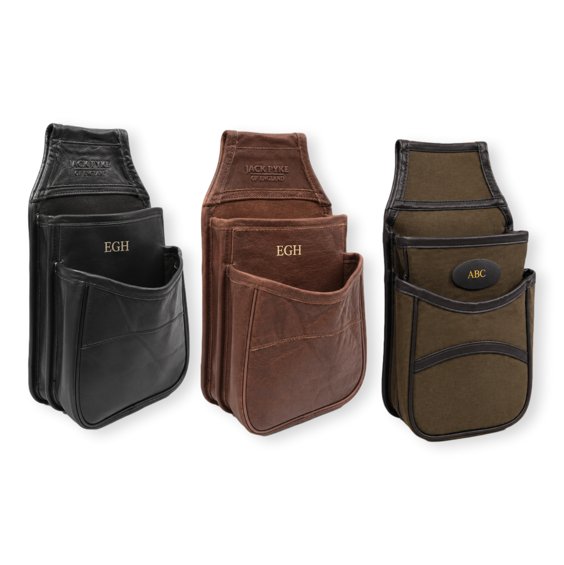 Personalised Leather Cartridge Pouch Belt Attachable with Embossed Initials