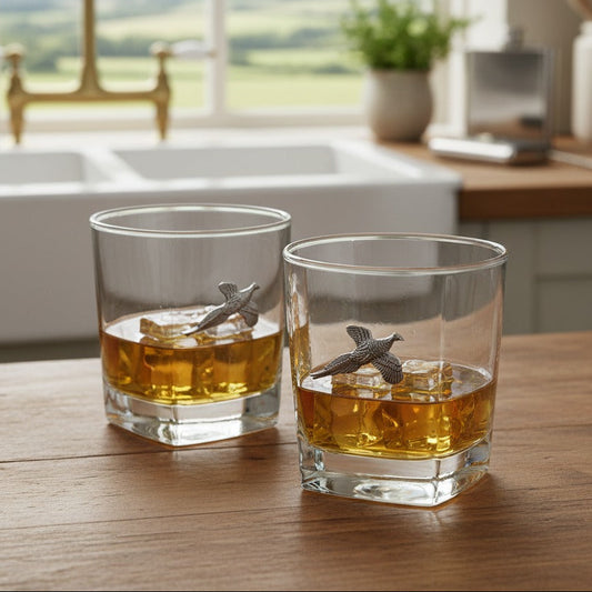 Game Shooting Design Whiskey Glass Tumblers Set