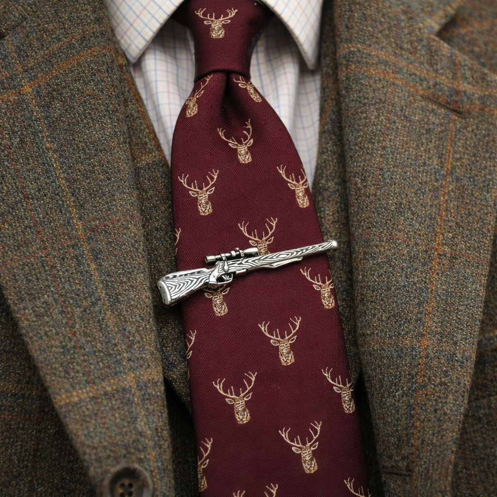 Huntsman Rifle Tie Tac English Pewter