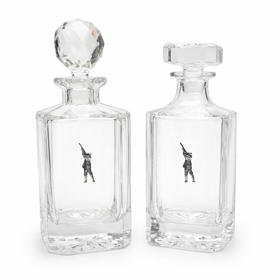 game shooter decanters on a white background