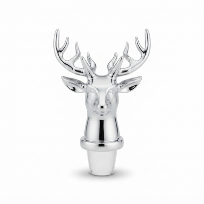 12 Pointed Stag Round Glass Decanter With Chrome Stopper