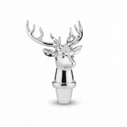 12 Pointed Stag Round Glass Decanter With Chrome Stopper