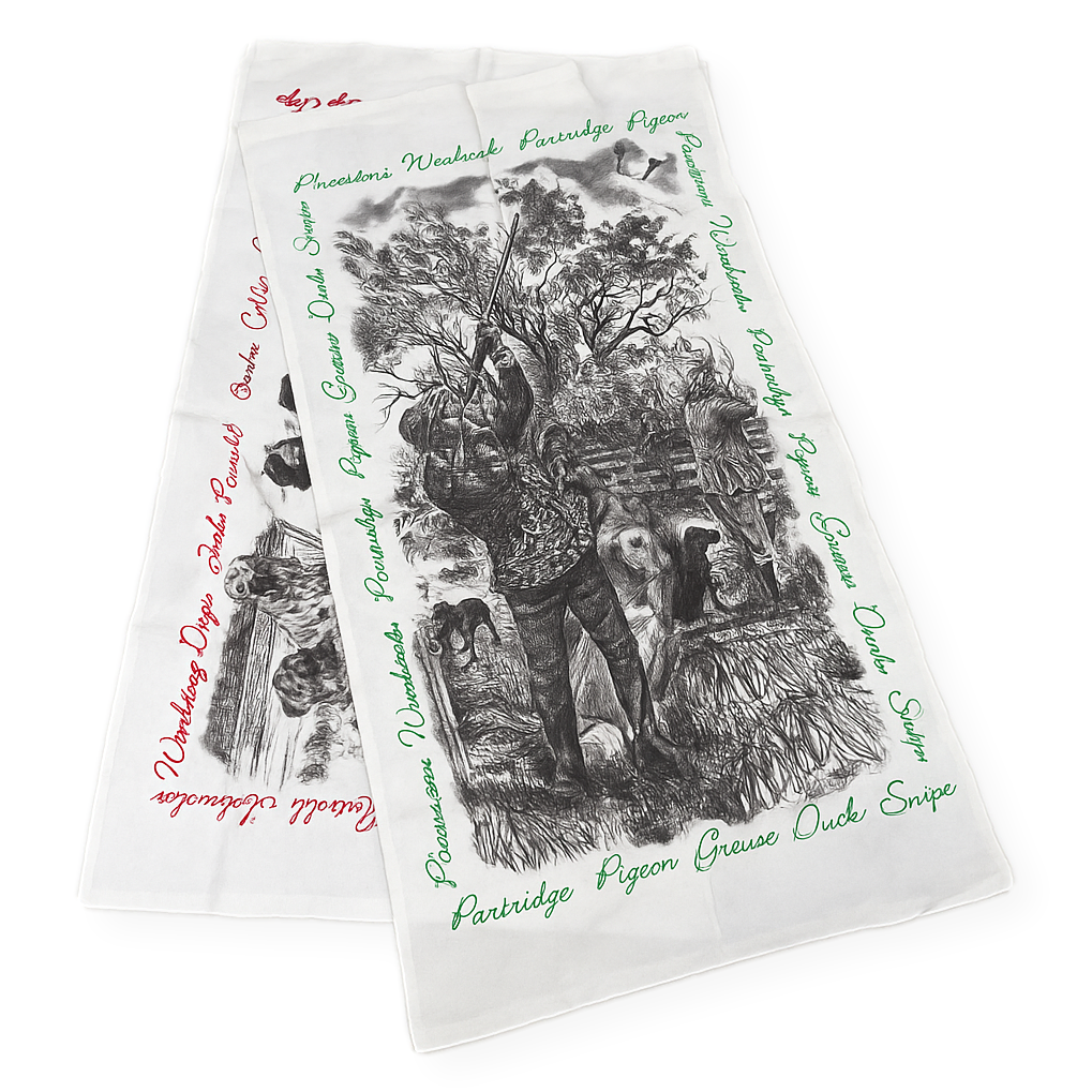 Hunting Scene or Working Dogs Design Tea Towel